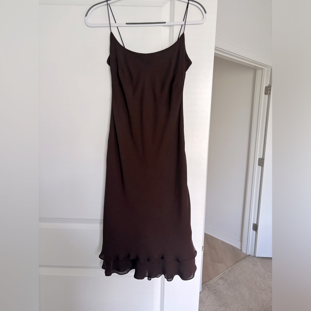 Brown midi dress